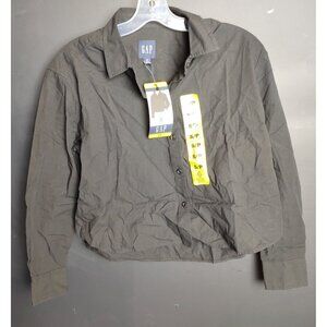 GAP Womens Black Button Up Casual Office Everyday Shirt Size Small Classic